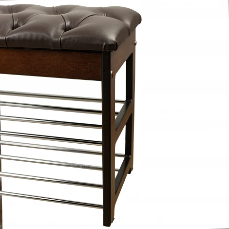 Банкетка Грейс орех, к/з Ева 1, каретная стяжка Л Mebelik арт.008581