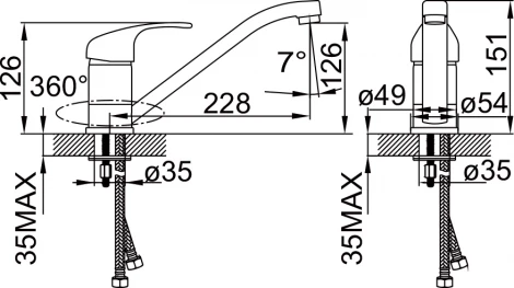 Смеситель Iddis Alborg K56001C для кухонной мойки