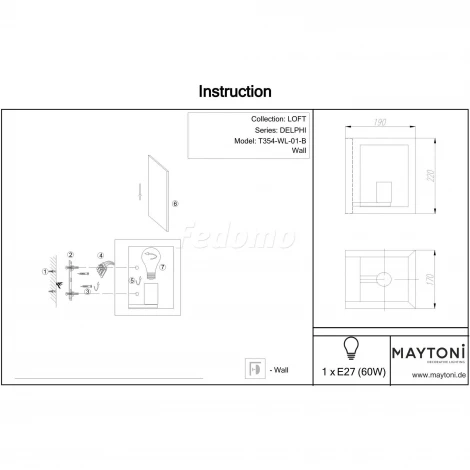 Бра Maytoni Delphi T354-WL-01-B