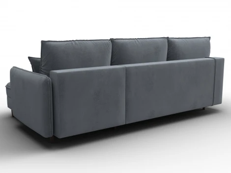 Диван угловой Лига-064 НПБ угол универсальный (ДСП/Дерево/Велюр/Серый) Лига Диванов 129629