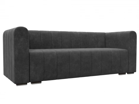 Диван прямой Лига-073 (ДСП,Фанера/Пластик/Велюр/Темно-серый) Лига Диванов 129986