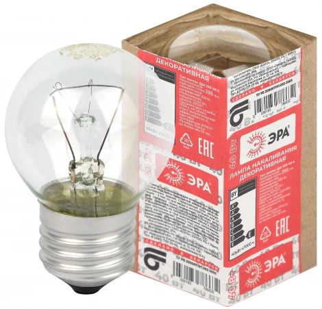 Лампочка накаливания E27 40W ЭРА ДШ 230-40-1