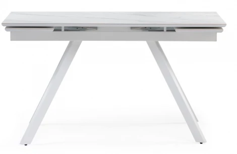 Керамический стол Woodville Габбро 140х80х76 белый мрамор / белый 530829