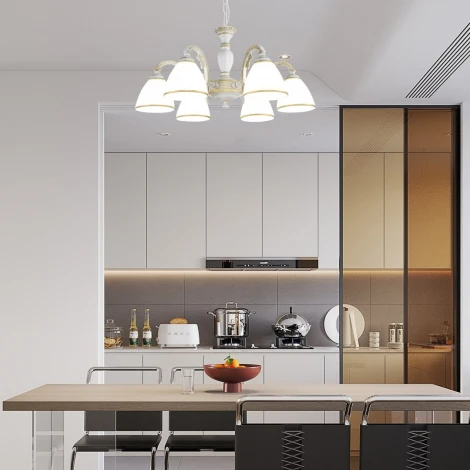 Подвесная люстра Arte Milano AM340837 340837/6 WT+G (220V, на цепи)