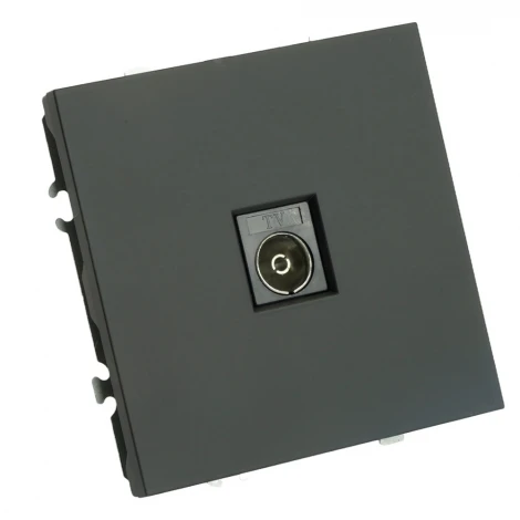 ТВ-розетка (черный уголь, soft touch) Stekker Эмили 49849