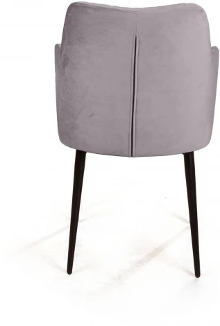 Стул с подлокотниками Top Concept Hunt ромб, бархат светло-серый 26 / чёрный конус