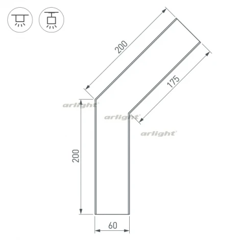 Угол SL-LINE-6070-135 (Металл) 030138 Arlight