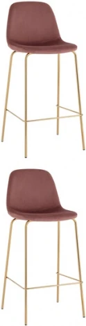 Стул барный Валенсия SN велюр пыльно-розовый золотые ножки 2 шт Stool Group (арт.УТ000038303)