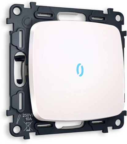 Комплект механизма Ambrella Volt 1-клавишного выключателя с подсветкой 10000K OMEGA MO202020 Жемчуг QUANT