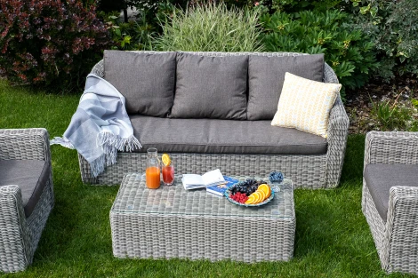 Журнальный столик из искусственного ротанга, цвет серый 4SIS Фабриция YH-S4507G gray