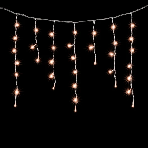 Гирлянда Бахрома 4,9 x 0,5 м Экстра Тепло-Белая 220В, 240 LED, Провод Прозрачный ПВХ, IP54