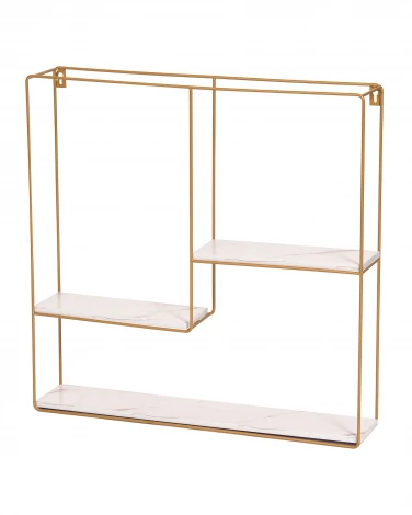 Полка Square золотая белый мрамор УТ000036385