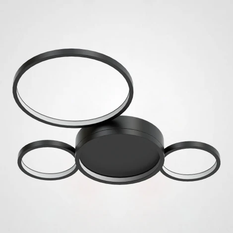 Потолочная люстра в виде колец Twine 4 Rings Black ImperiumLoft Twine01 (204612-26) (LED, 220V)