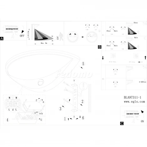 Настенный светильник уличный Eglo Belcreda 97312 (LED, 220V, датчик движения, IP44)