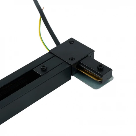 Коннектор угловой однофазный для шинопровода с проводом черный Feron LD1021C 52154