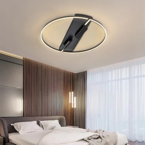 Потолочная люстра светодиодная 106W с поворотными спотами, пульт ДУ Imex PLC-7072-800-MBK