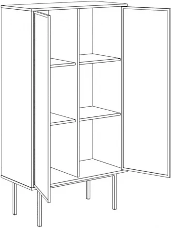 Шкаф 2-дверный Boho ОГОГО (арт.578498), (ЛДСП/Зеленый,Черный)