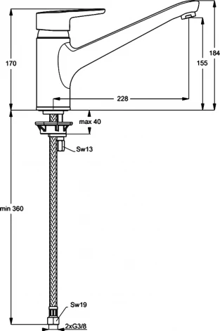 Смеситель Ideal Standard Connect Blue B9931AA для кухонной мойки