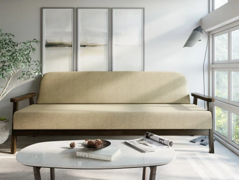 Диван Arsko прямой Флори Б венге рогожка бежевая