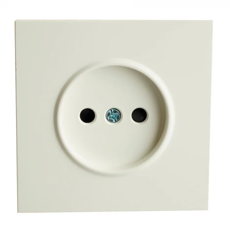 Розетка без заземления со шторками (белый фарфор, soft touch) Stekker Эмили 49876