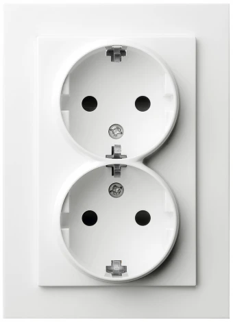 Розетка двойная со шторками (белый глянцевый) Jasmart G-Classic G5504W