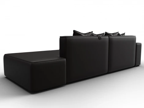 Диван угловой Лига-079 угол левый (ДСП/Пластик/Экокожа/Коричневый) Лига Диванов 129817L