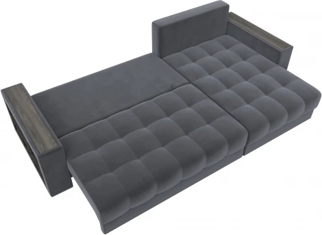 Диван угловой с декором и полкой Лига-050 НПБ Лига Диванов (Велюр) арт.128594