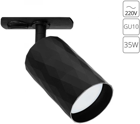 Трековый светильник однофазный 220V Arte Lamp Fang A5560PL-1BK (круглые)