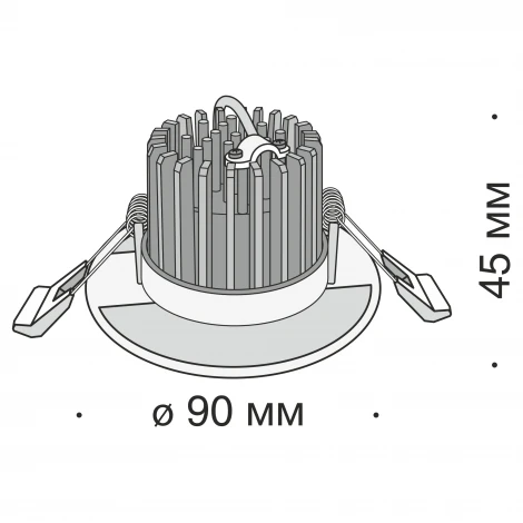 Встраиваемый светильник Zen 3000K 1x7Вт 75° LED Maytoni Technical DL038-2-L7W