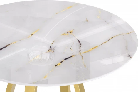 Стеклянный стол Норфолк 100 (Норфолк 100х78 золото) Woodville арт.588042