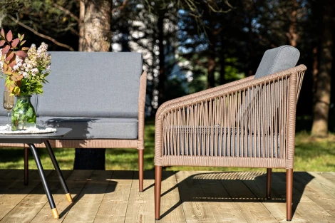 "Канны" лаунж-зона 5-местная плетеная из роупа (веревки), роуп коричневый 4SIS арт.УТ-00009346