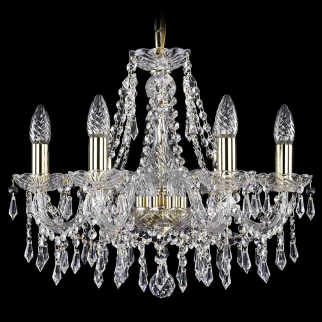 Подвесная люстра Bohemia 1403 1403/6/160/G (220V, хрусталь, на цепи, подсвечник, свеча)