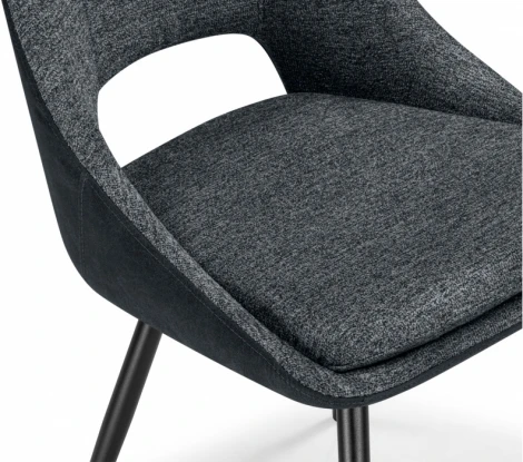 Обеденный стул Woodville Avianus (Металл, Шенилл/Черный) арт.15877