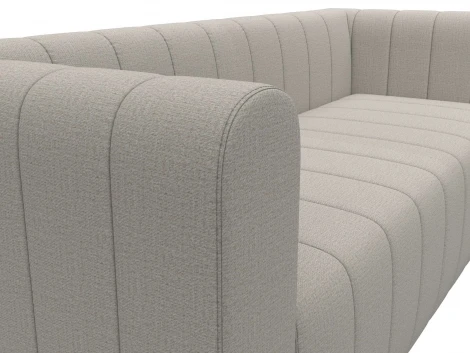 Диван прямой Лига-073 (ДСП,Фанера/Пластик/Рогожка/Бежевый) Лига Диванов 129980