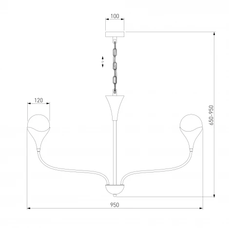 Подвесная люстра Wi-Fi Eurosvet Calyx 60169/8 никель (220V, управление смартфоном, голосовое управление, умный дом - Minimir Home, Алиса, Маруся, Салют, на цепи, шарики)