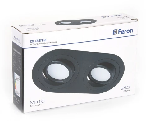 Светильник встраиваемый Feron DL2812 48459 50W G5.3 черный