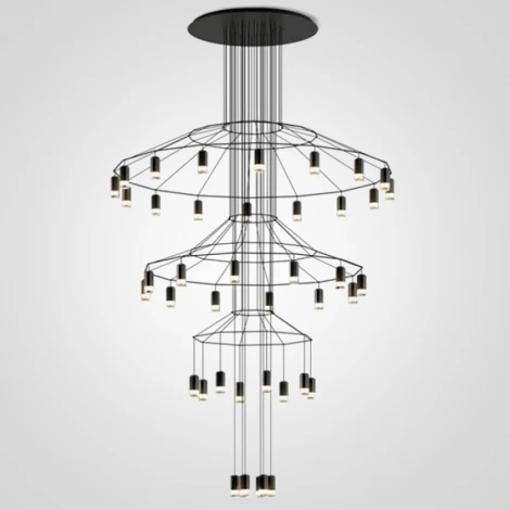Подвесная люстра Vibia Wireflow Chandelier 0378 Led Suspension 42 Lamp ImperiumLoft 40.1639-0 (75393-22)