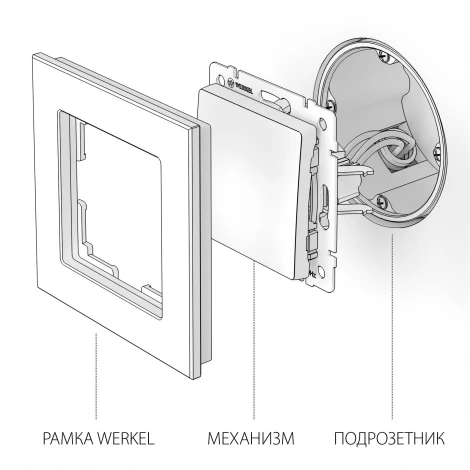 Выключатель одноклавишный Werkel W1110009 (серебряный рифленый)