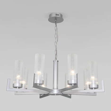 Подвесная люстра Eurosvet Arganie 60133/8 серебро (220V, на цепи)