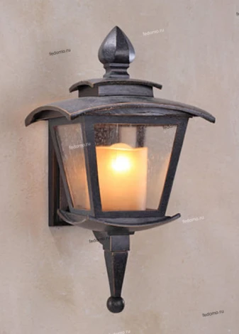 Бра уличное L'Arte Luce Wax, 1 плафон, черный, белый с прозрачным