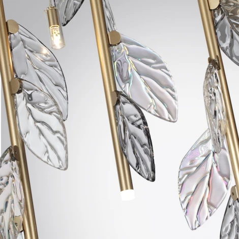 Подвесной светильник Odeon Light Listva 5445/17 матов.золото/дымч/прозрачн/коньячн/бензинов./металл/стекло 17*G4 LED*3W 12V (220V, на проводе)