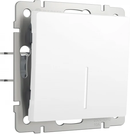 Выключатель одноклавишный проходной с подсветкой (белый матовый) Werkel W1112161 (a062400)