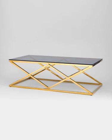Журнальный стол Stool Group 120*60 ИНСИГНИЯ золото стекло smoke УТ000001503
