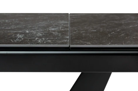 Обеденный стол M-City ACUTO2 170 BLACK MARBLE Черный мрамор матовый, керамика/ черный каркас NEW!