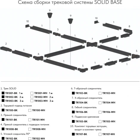 Шинопровод Denkirs DK Track Black TR1003-BK