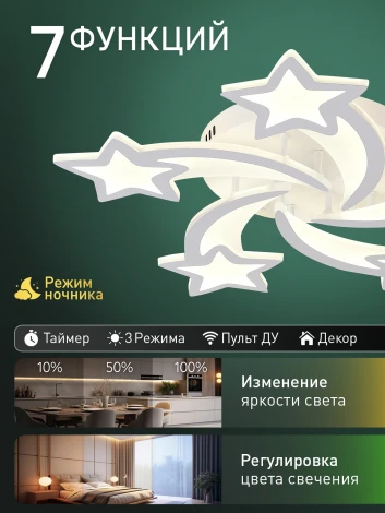 Потолочная люстра светодиодная с пультом звезды Natali Kovaltseva Star Ii LED LAMPS 85011