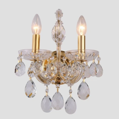 Бра Crystal Lux Isabel AP2 GOLD/TRANSPARENT (220V, подвески, подсвечник, свеча)