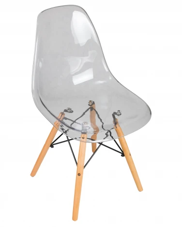 Набор 4 шт стул обеденный DOBRIN DSW CASPER (ножки светлый бук, цвет прозрачный)