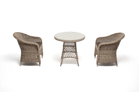 Обеденная группа плетеная, цвет бежевый 4SIS Эспрессо-80 R ECR2T1-3-SET beige