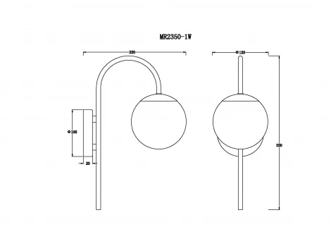 Бра MyFar Кассия MR2350-1W в форме шара